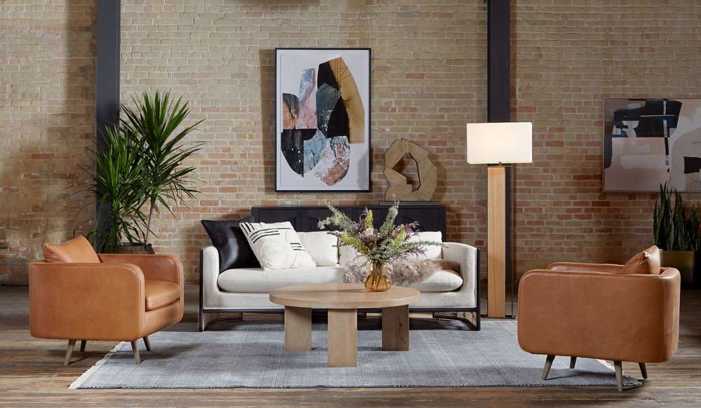 Four Hands - Harmon - Mesa Round Coffee Table-Light Brushed - 108601-001 veiw 8