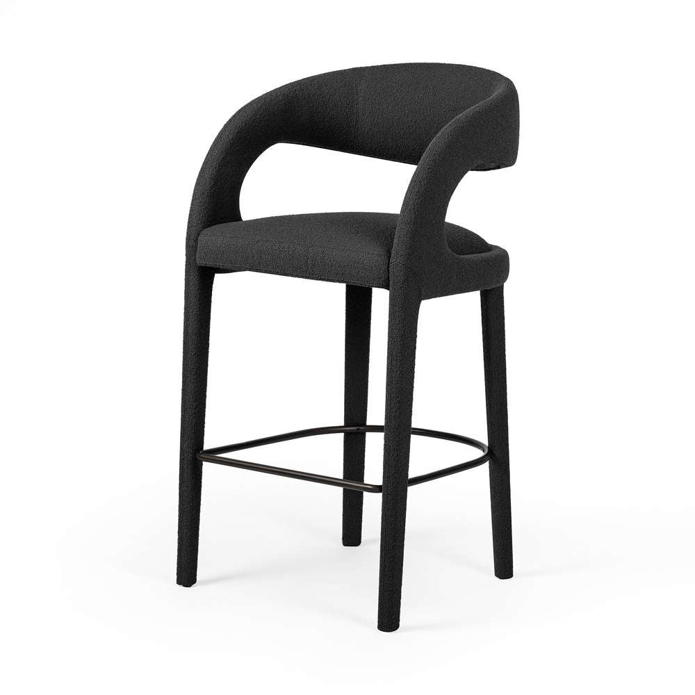 Four Hands - Hawkins Bar Stool - FIQA Boucle Charcoal - 230067-040 veiw 1