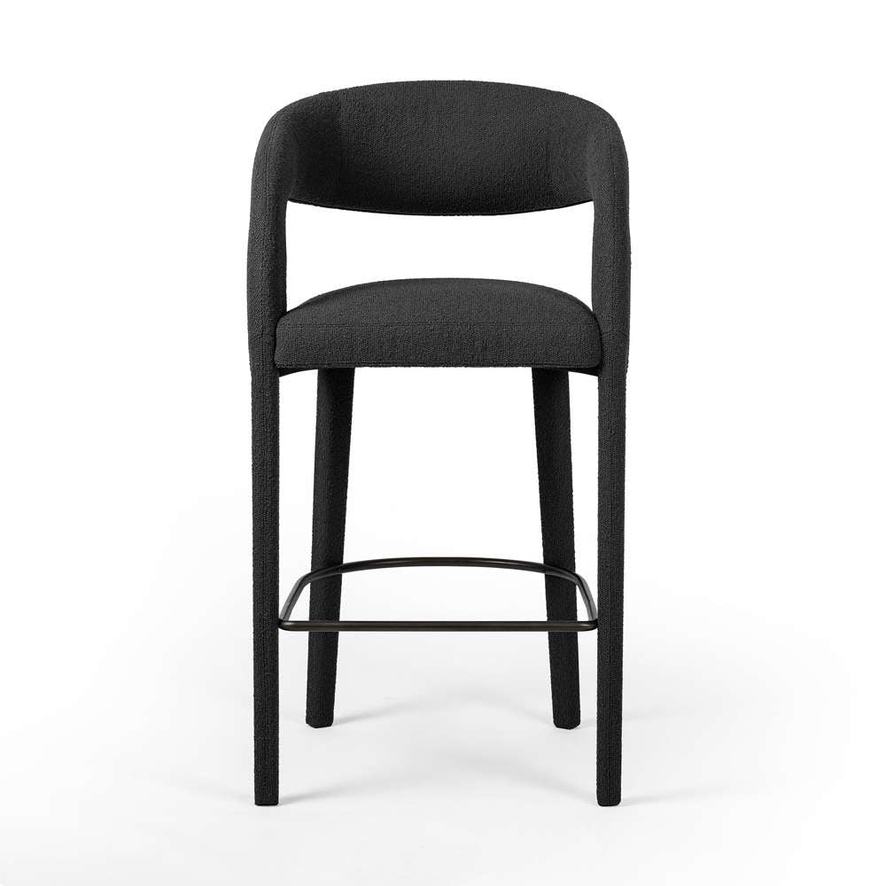 Four Hands - Hawkins Bar Stool - FIQA Boucle Charcoal - 230067-040 veiw 2