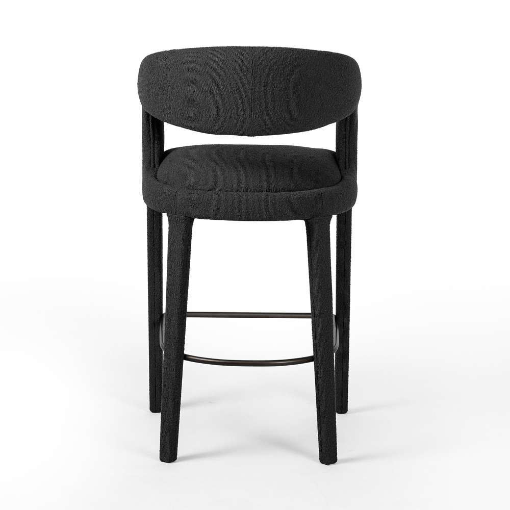 Four Hands - Hawkins Bar Stool - FIQA Boucle Charcoal - 230067-040 veiw 3