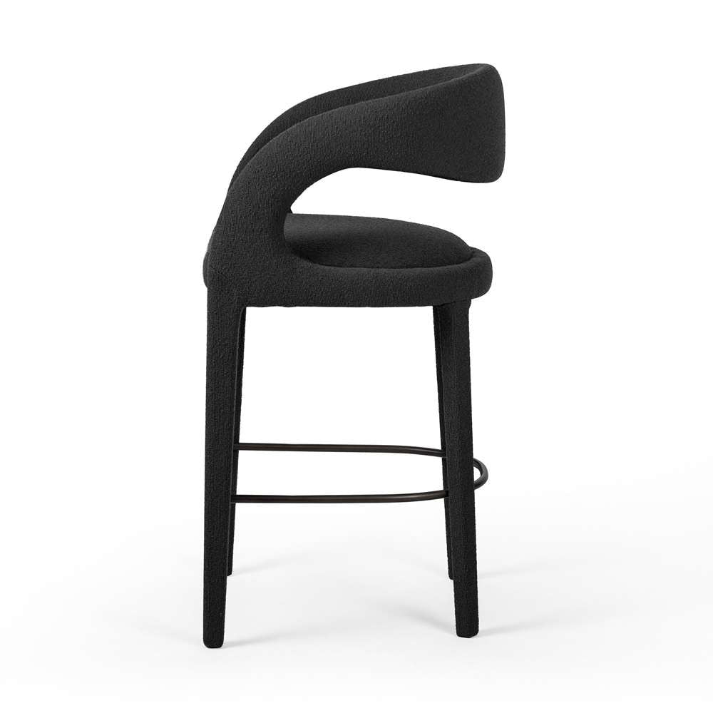 Four Hands - Hawkins Bar Stool - FIQA Boucle Charcoal - 230067-040 veiw 6