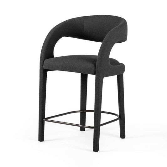 Four Hands - Hawkins Counter Stool - FIQA Boucle Charcoal - 230067-041 veiw 1