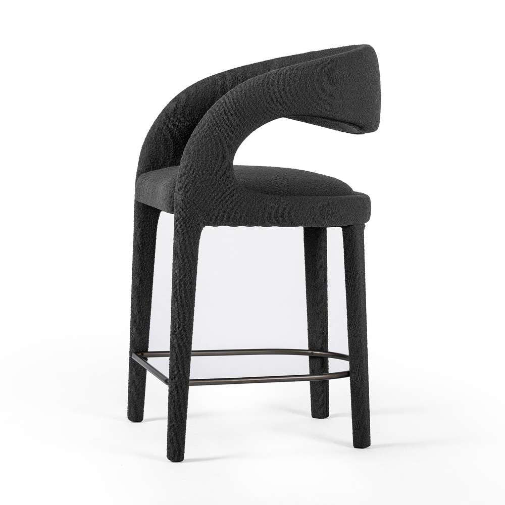 Four Hands - Hawkins Counter Stool - FIQA Boucle Charcoal - 230067-041 veiw 2