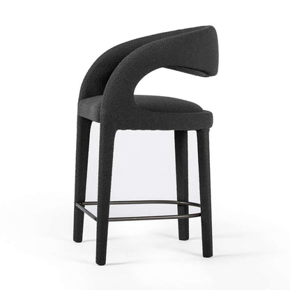 Four Hands - Hawkins Counter Stool - FIQA Boucle Charcoal - 230067-041 veiw 2