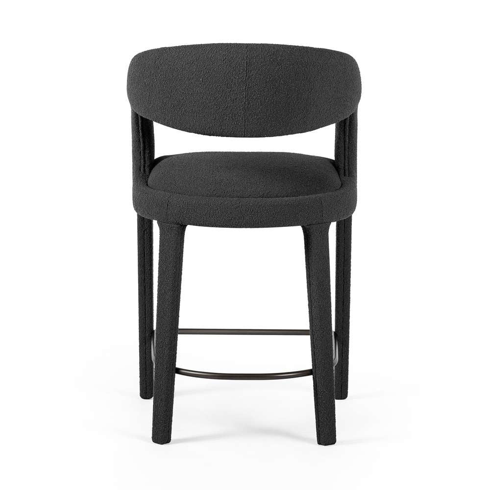 Four Hands - Hawkins Counter Stool - FIQA Boucle Charcoal - 230067-041 veiw 4