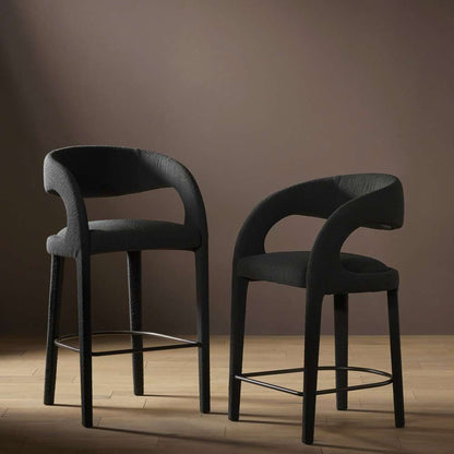 Four Hands - Hawkins Counter Stool - FIQA Boucle Charcoal - 230067-041 veiw 5
