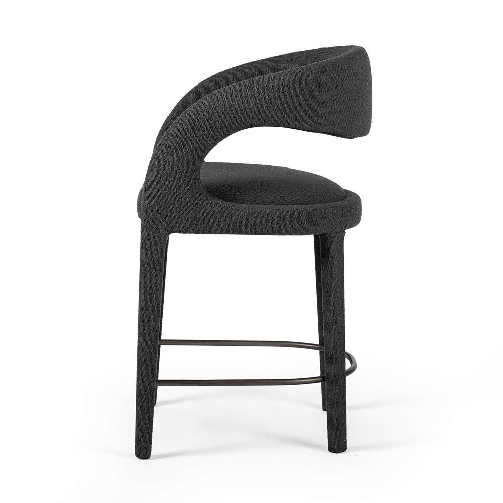 Four Hands - Hawkins Counter Stool - FIQA Boucle Charcoal - 230067-041 veiw 8