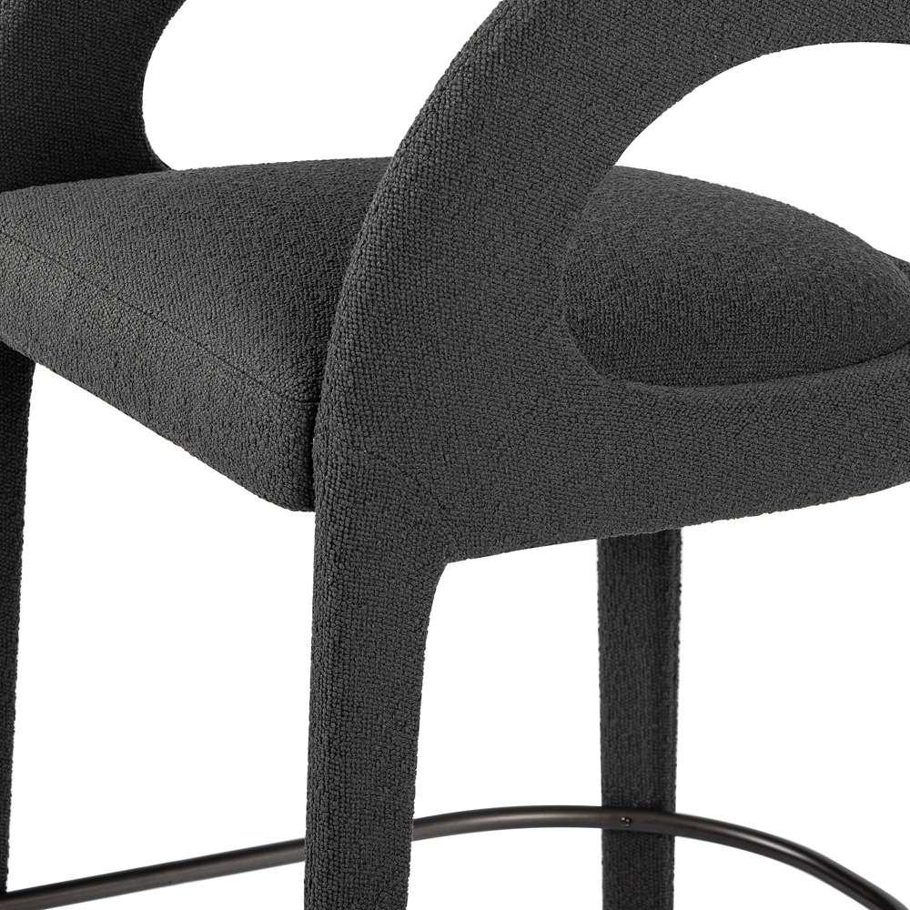 Four Hands - Hawkins Counter Stool - FIQA Boucle Charcoal - 230067-041 veiw 10