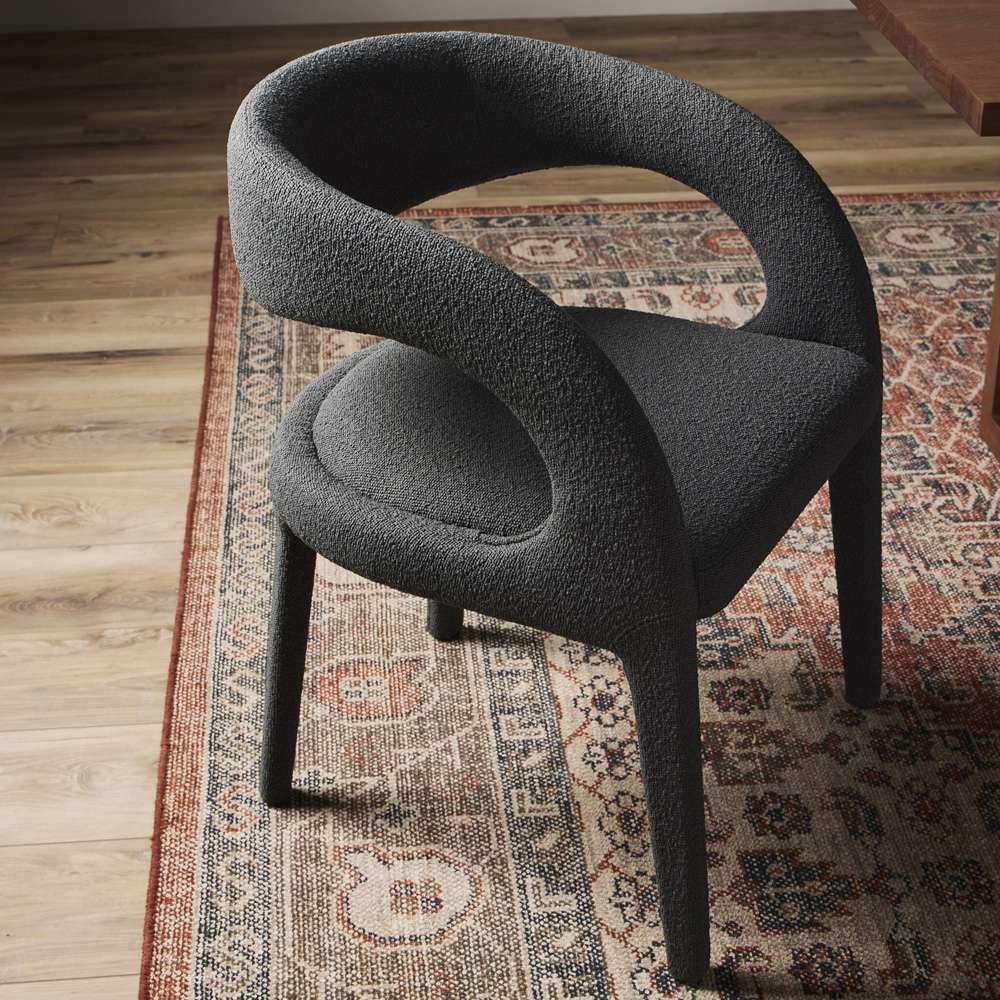 Four Hands - Hawkins Dining Chair - FIQA Boucle Charcoal - 223320-025 veiw 6