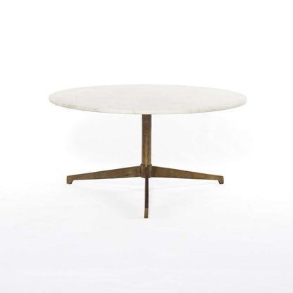 Four Hands - Helen Round Coffee Table - Polished White Marble - IMAR-241 veiw 2