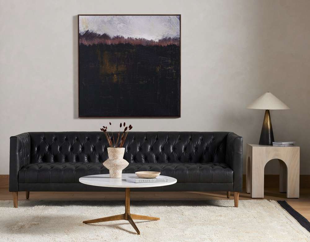 Four Hands - Helen Round Coffee Table - Polished White Marble - IMAR-241 veiw 4