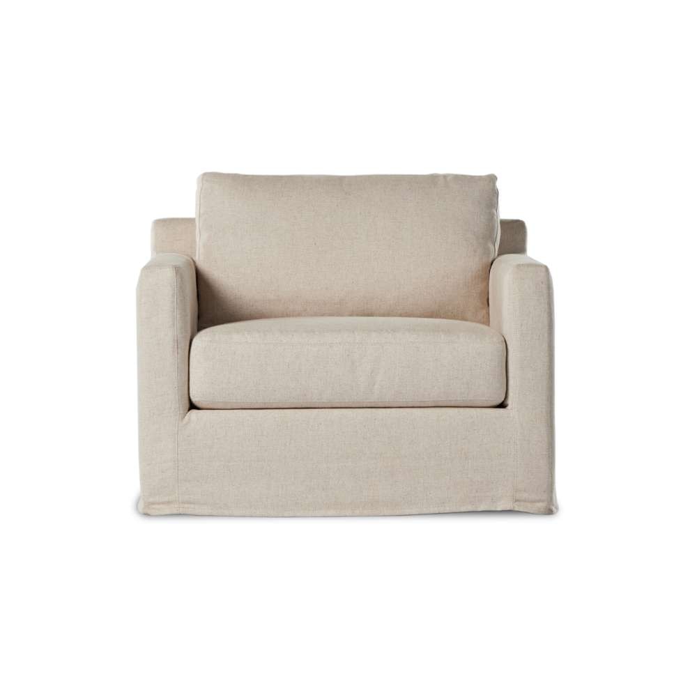 Four Hands - Helm - Hampton Slipcover Swivel Chr-Evere Otml - 237989-001 veiw 4