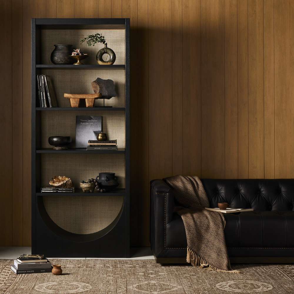 Four Hands - Higgs Bookcase - Brushed Ebony Oak Veneer - 225023-004 veiw 4
