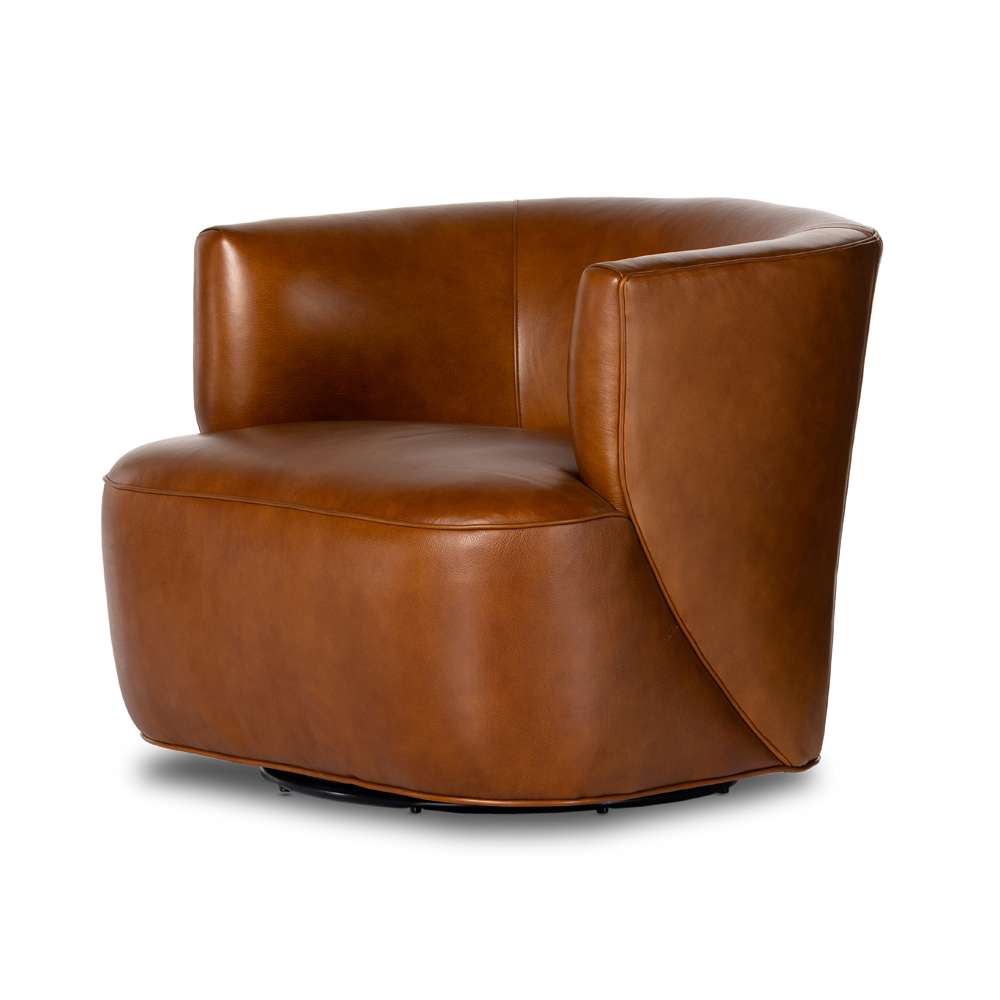 Four Hands - Highland - Mila Swivel Chair-Riviera Cognac - 107195-018 veiw 1
