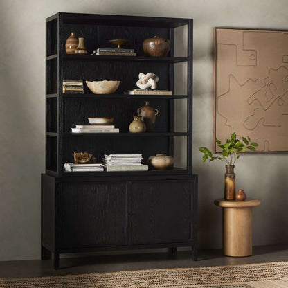 Four Hands - Hopkins Bookcase - Brushed Ebony Oak - 235271-001 veiw 4