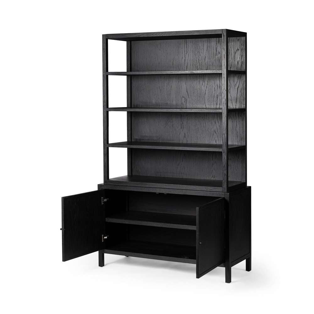 Four Hands - Hopkins Bookcase - Brushed Ebony Oak - 235271-001 veiw 6