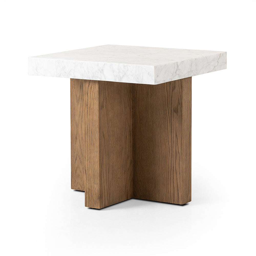 Four Hands - Hughes - Bellamy End Table - White Carrara Marble - 239447-001_CLOSEOUT view 1