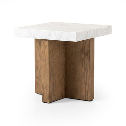 Four Hands - Hughes - Bellamy End Table - White Carrara Marble - 239447-001_CLOSEOUT view 1