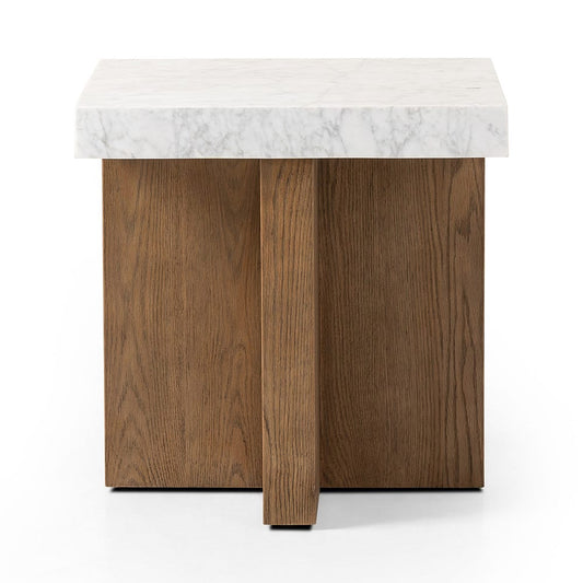 Four Hands - Hughes - Bellamy End Table - White Carrara Marble - 239447-001_CLOSEOUT view 2