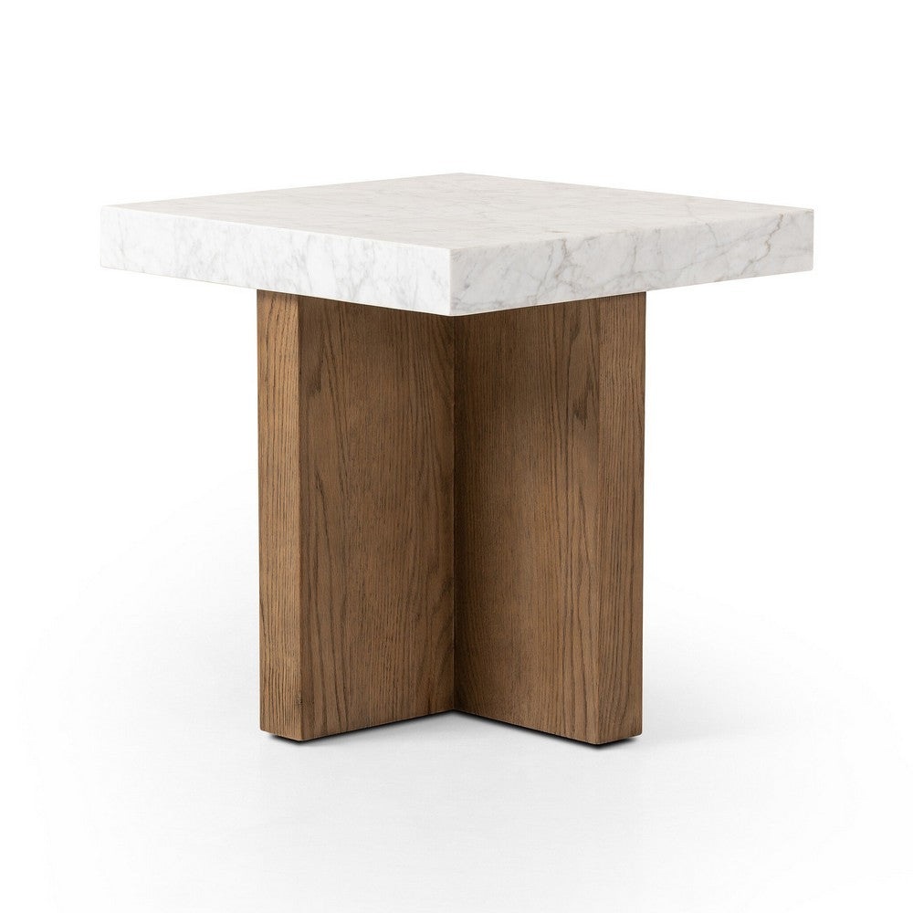 Four Hands - Hughes - Bellamy End Table - White Carrara Marble - 239447-001_CLOSEOUT view 4