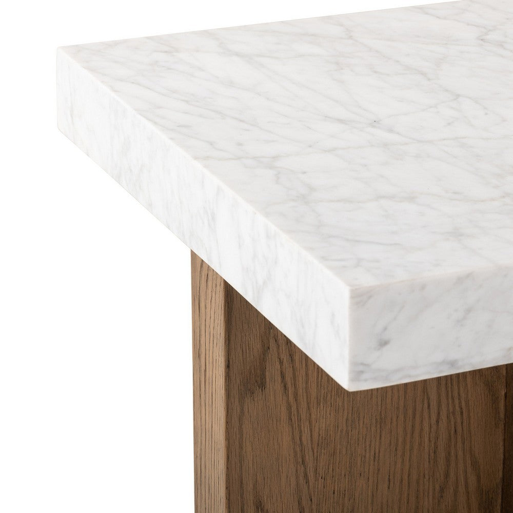 Four Hands - Hughes - Bellamy End Table - White Carrara Marble - 239447-001_CLOSEOUT view 7