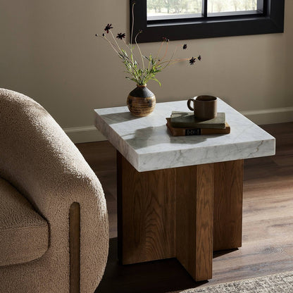 Four Hands - Hughes - Bellamy End Table - White Carrara Marble - 239447-001_CLOSEOUT view 10