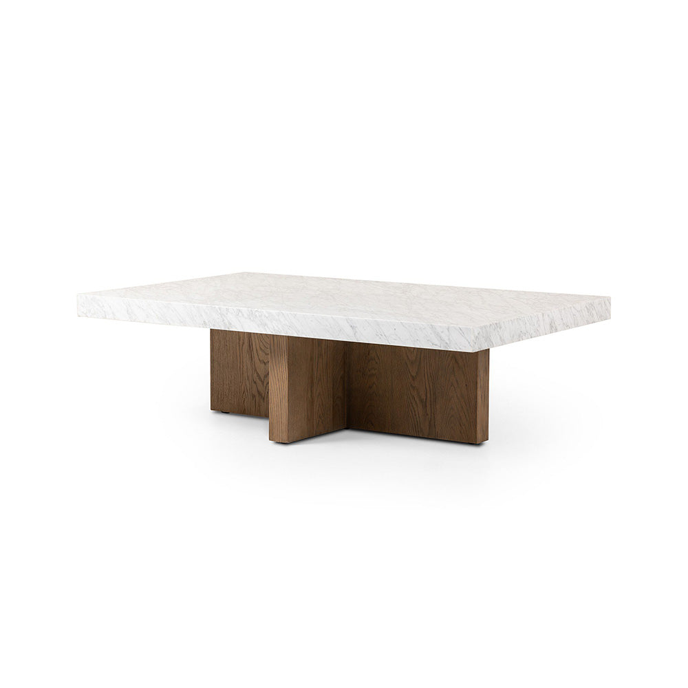 Four Hands - Hughes - Bellamy Rectangular Coffee Table - White Carrara Marble - 239443-001_CLOSEOUT view 1