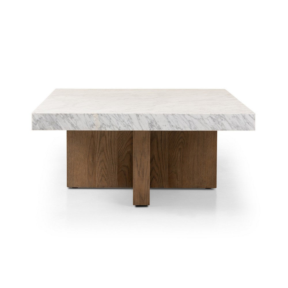 Four Hands - Hughes - Bellamy Rectangular Coffee Table - White Carrara Marble - 239443-001_CLOSEOUT view 3