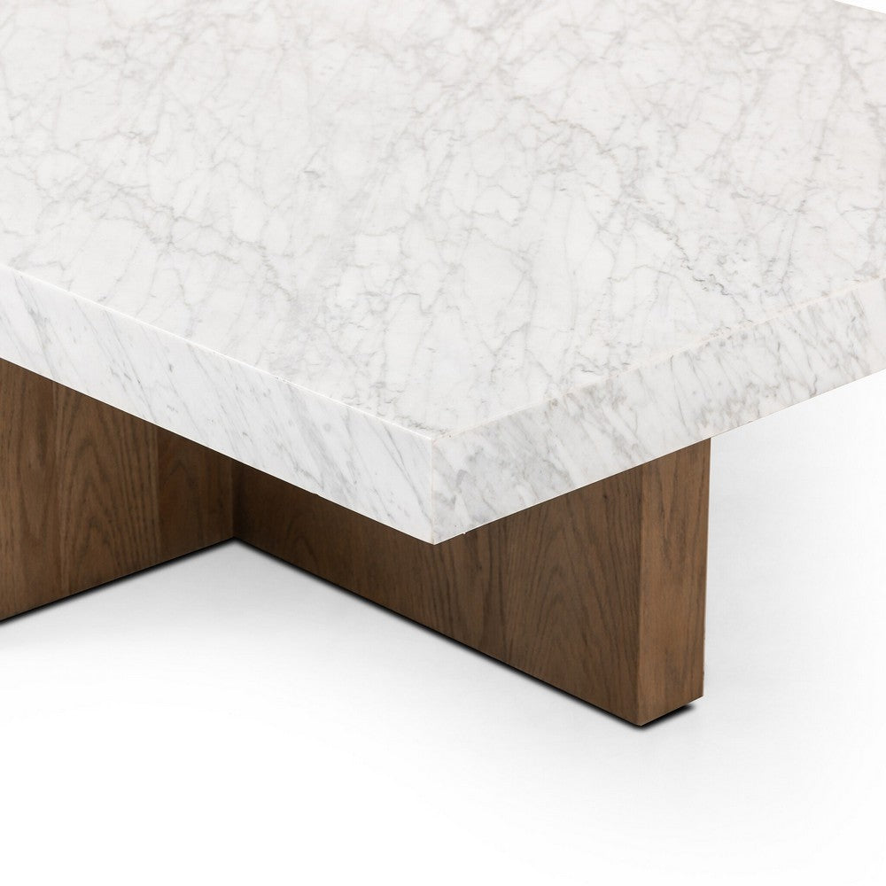 Four Hands - Hughes - Bellamy Rectangular Coffee Table - White Carrara Marble - 239443-001_CLOSEOUT view 5