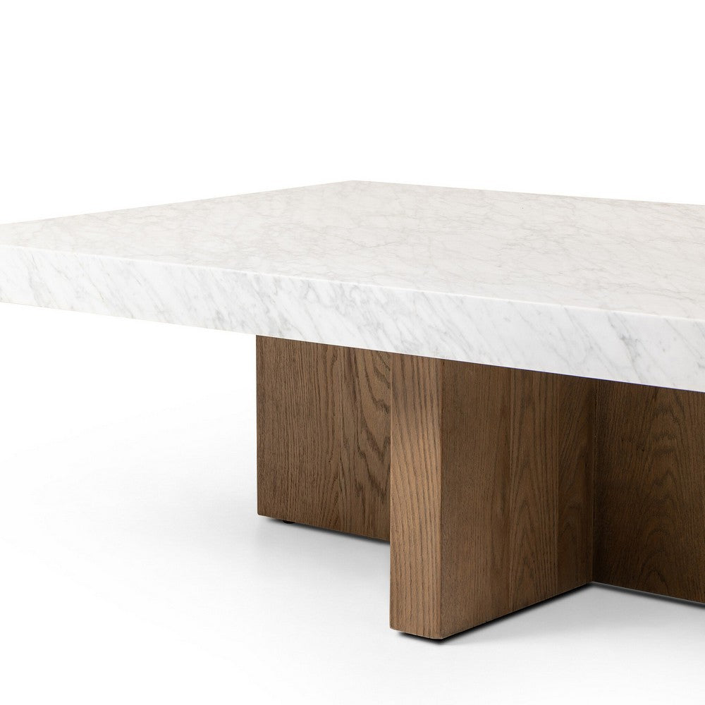 Four Hands - Hughes - Bellamy Rectangular Coffee Table - White Carrara Marble - 239443-001_CLOSEOUT view 6