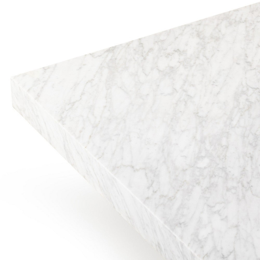 Four Hands - Hughes - Bellamy Rectangular Coffee Table - White Carrara Marble - 239443-001_CLOSEOUT view 7