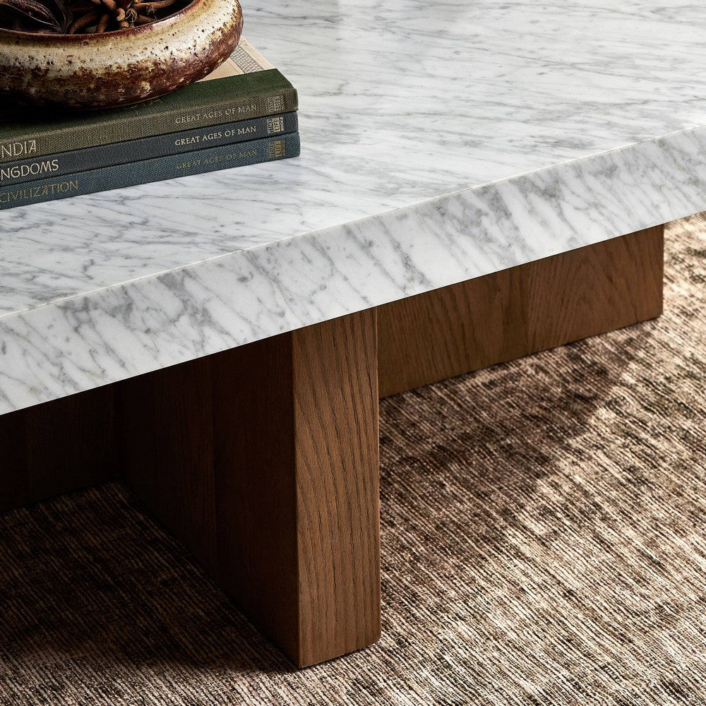 Four Hands - Hughes - Bellamy Rectangular Coffee Table - White Carrara Marble - 239443-001_CLOSEOUT view 9