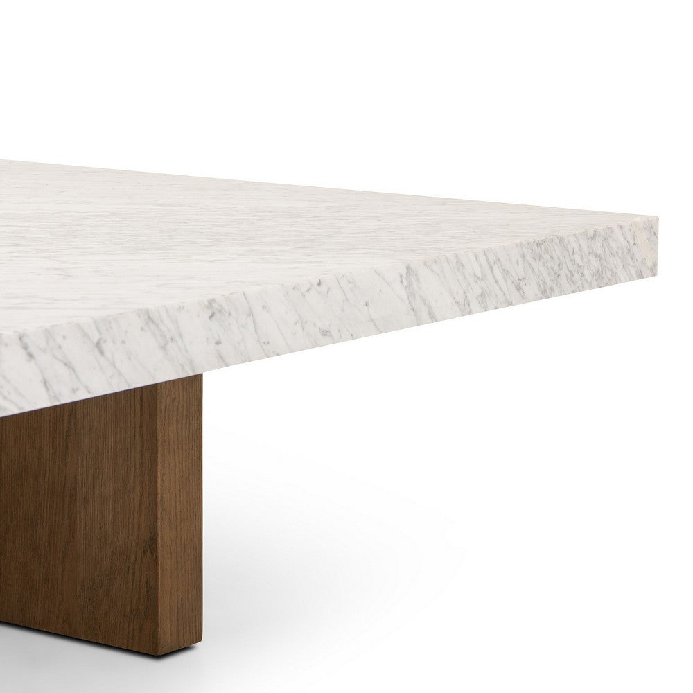Four Hands - Hughes - Bellamy Square Coffee Table - White Carrara Marble - 239445-001_CLOSEOUT view 6