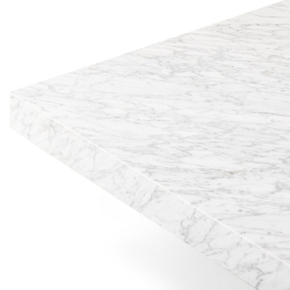 Four Hands - Hughes - Bellamy Square Coffee Table - White Carrara Marble - 239445-001_CLOSEOUT view 7