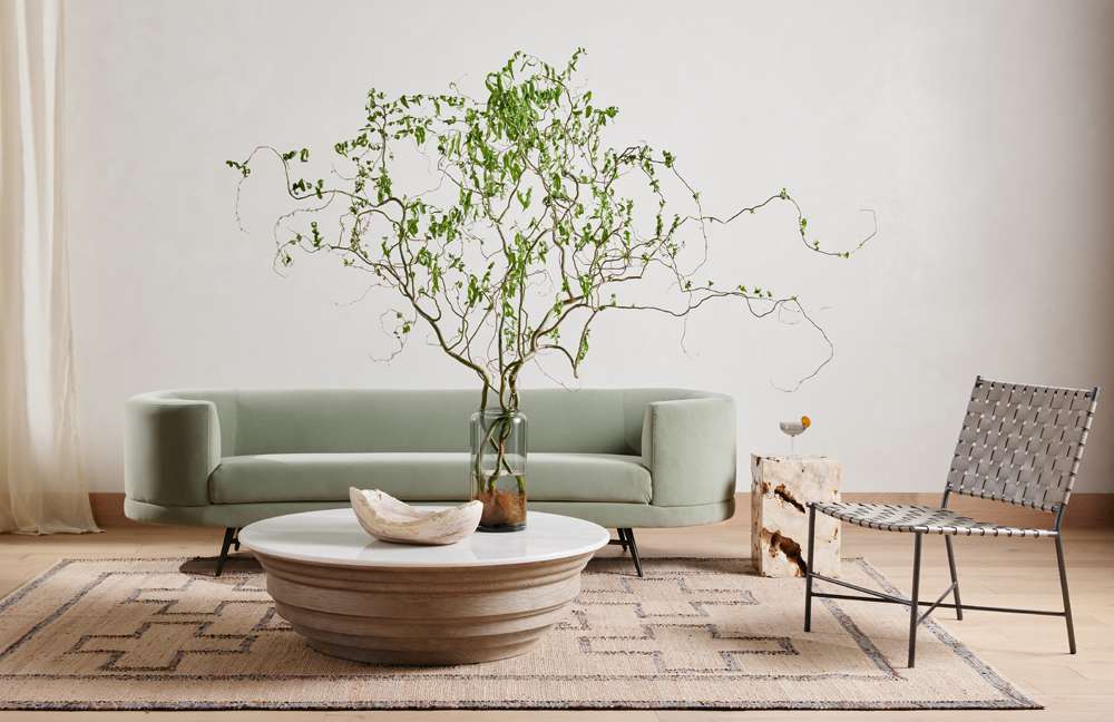 Four Hands - Hughes - Caldwell Stone Top Coffee Table-Wht Mbl - 227903-001 veiw 8