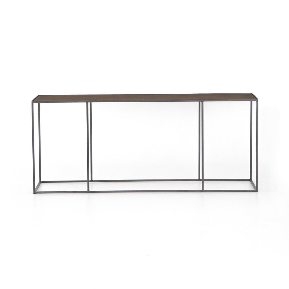 Four Hands - Hughes - Phillip Console Table - Bright Brass Clad - CIMP-140A_CLOSEOUT view 2