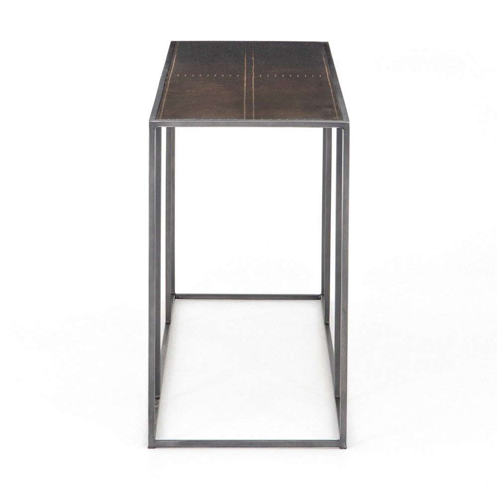 Four Hands - Hughes - Phillip Console Table - Bright Brass Clad - CIMP-140A_CLOSEOUT view 3