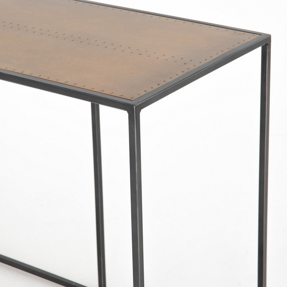 Four Hands - Hughes - Phillip Console Table - Bright Brass Clad - CIMP-140A_CLOSEOUT view 6