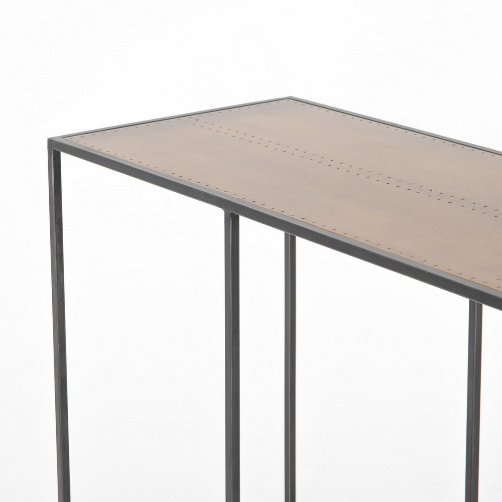 Four Hands - Hughes - Phillip Console Table - Bright Brass Clad - CIMP-140A_CLOSEOUT view 7