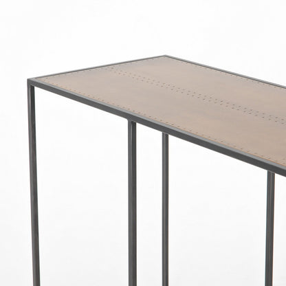 Four Hands - Hughes - Phillip Console Table - Bright Brass Clad - CIMP-140A_CLOSEOUT view 7