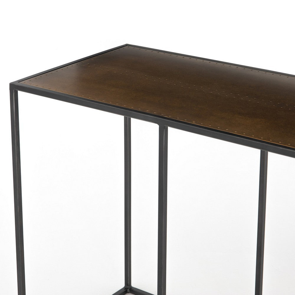 Four Hands - Hughes - Phillip Console Table - Bright Brass Clad - CIMP-140A_CLOSEOUT view 8