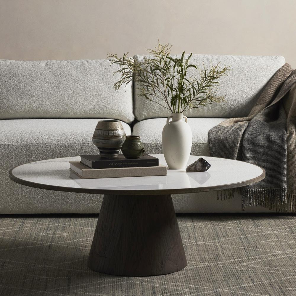 Four Hands - Hughes - Skye Large Coffee Table - White Marble - 232104-001 veiw 4