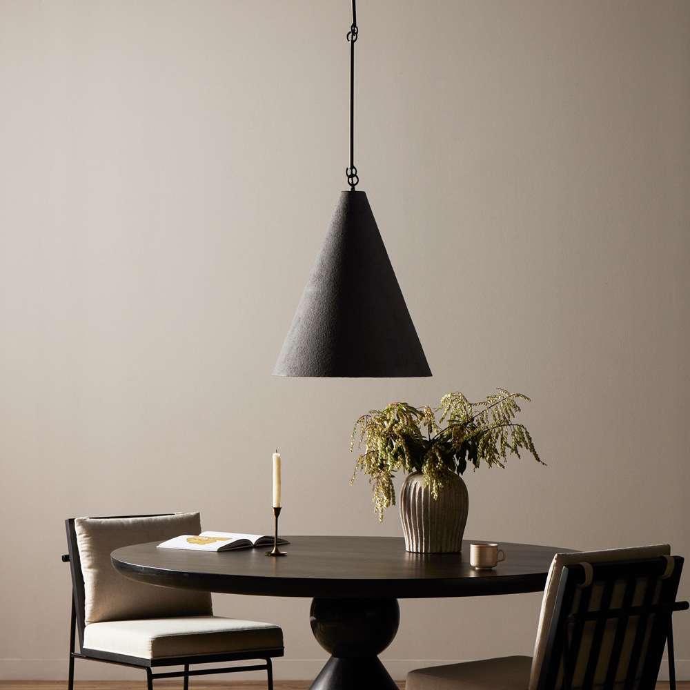 Four Hands - Hutton - Grazia Pendant - Matte Black Plaster - 233068-004 veiw 5