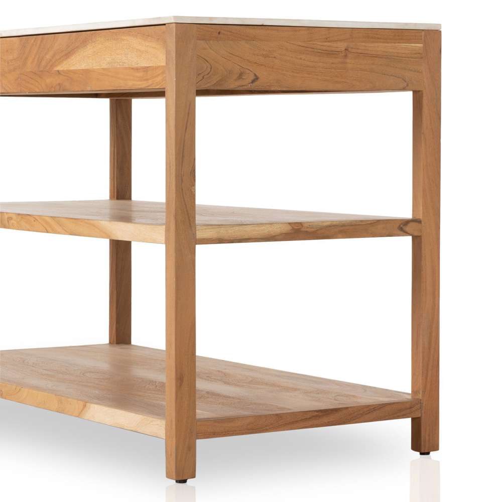 Four Hands - Indira Small Kitchen Island - White Marble - 230259-001 veiw 7