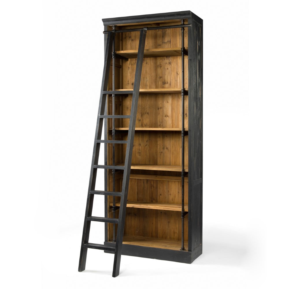 Four Hands - Ivy Bookcase And Ladder - Matte Black - CIRD-85-H4E2 veiw 1