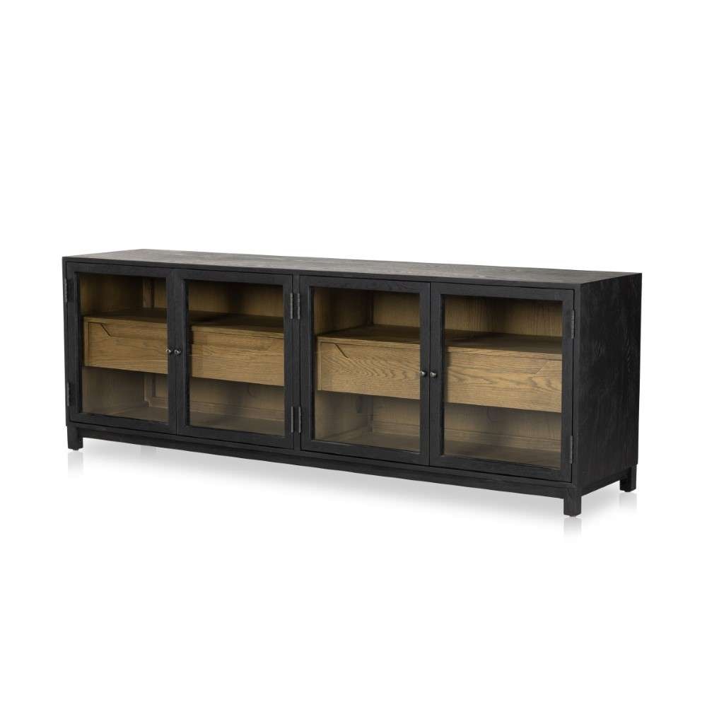 Four Hands - Irondale Millie Media Console-Drifted Matte Black -231950-001 veiw 1