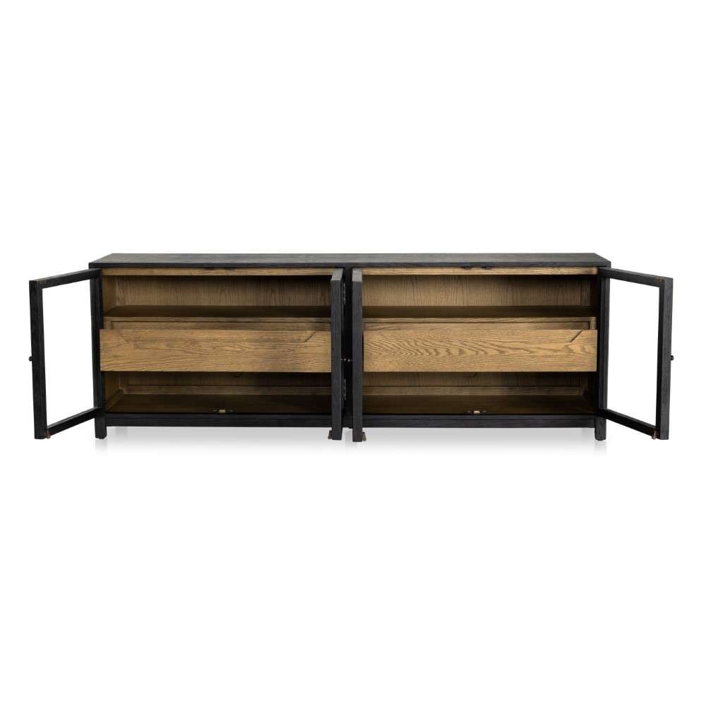 Four Hands - Irondale Millie Media Console-Drifted Matte Black -231950-001 veiw 5