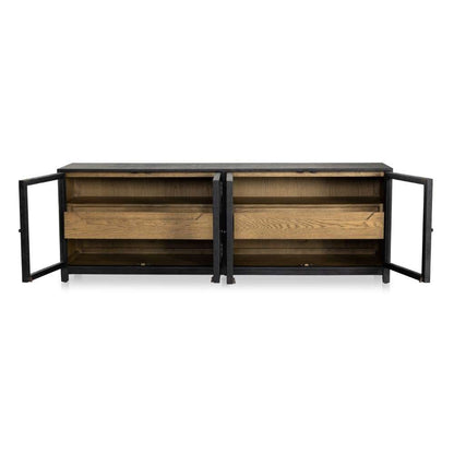 Four Hands - Irondale Millie Media Console-Drifted Matte Black -231950-001 veiw 5