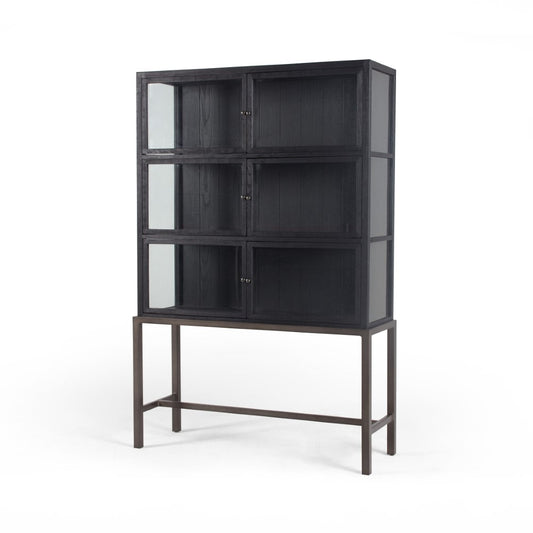 Four Hands - Spencer Curio Cabinet - Drifted Black - CIRD-C5E1-23 veiw 1