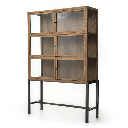 Four Hands - Spencer Curio Cabinet - Drifted Oak - CIRD-C5E1-C5 veiw 1